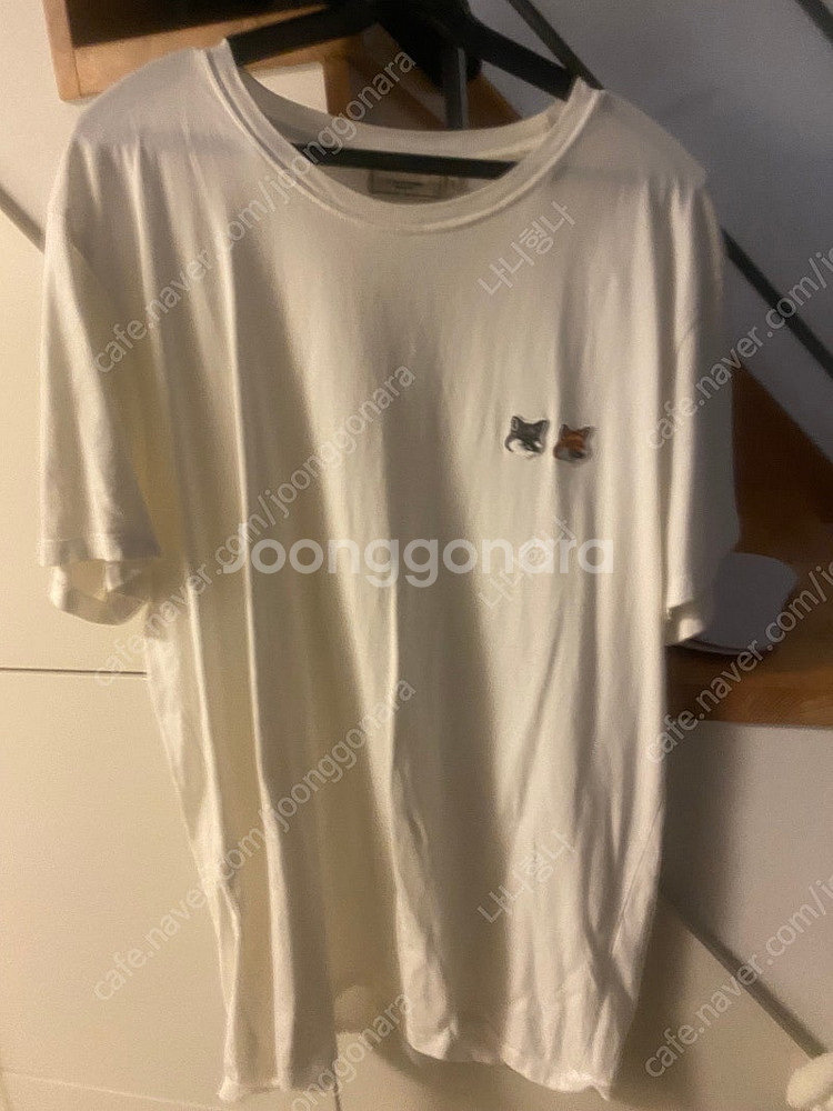 메종키츠네 멀티로고 XL사이즈 아이보리 반팔--0