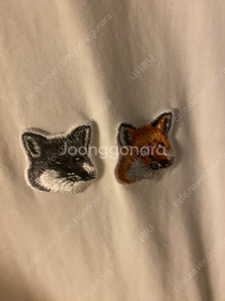 메종키츠네 멀티로고 XL사이즈 아이보리 반팔--2