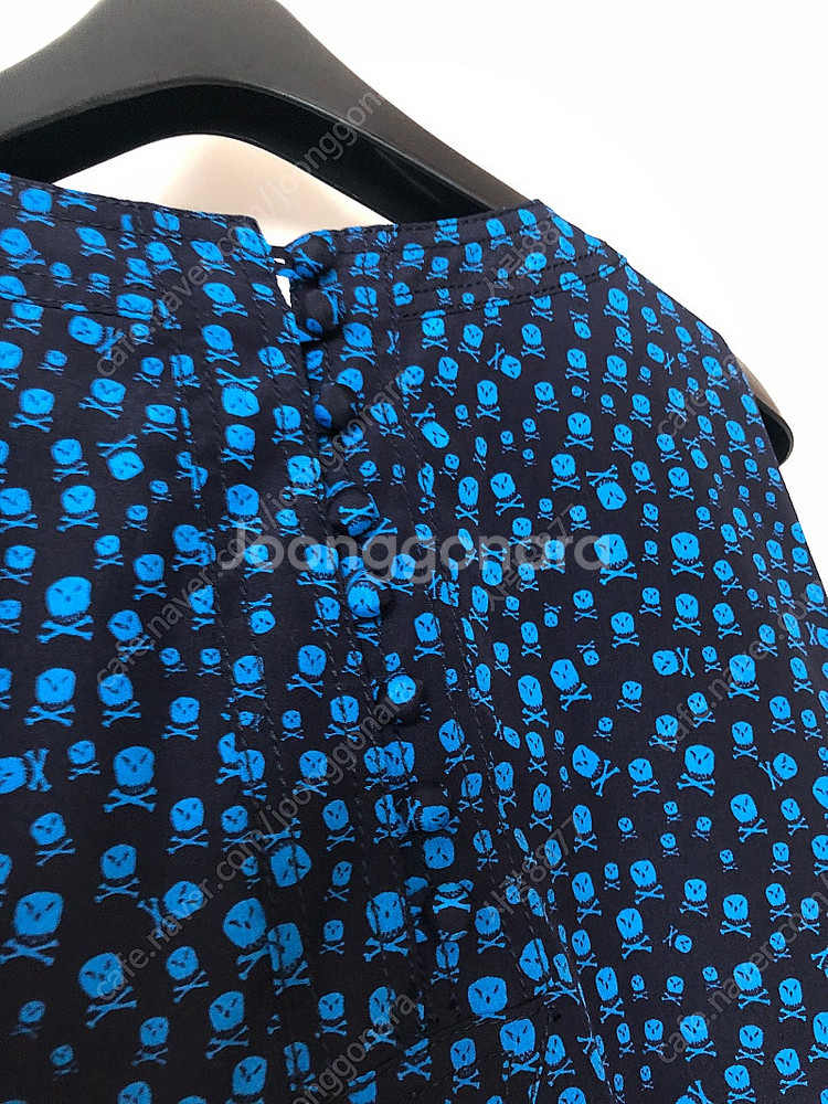 럭키슈에뜨 스컬 해골 민소매 나시 캉캉 롱 원피스 슬리브리스 여행룩 휴가룩--7