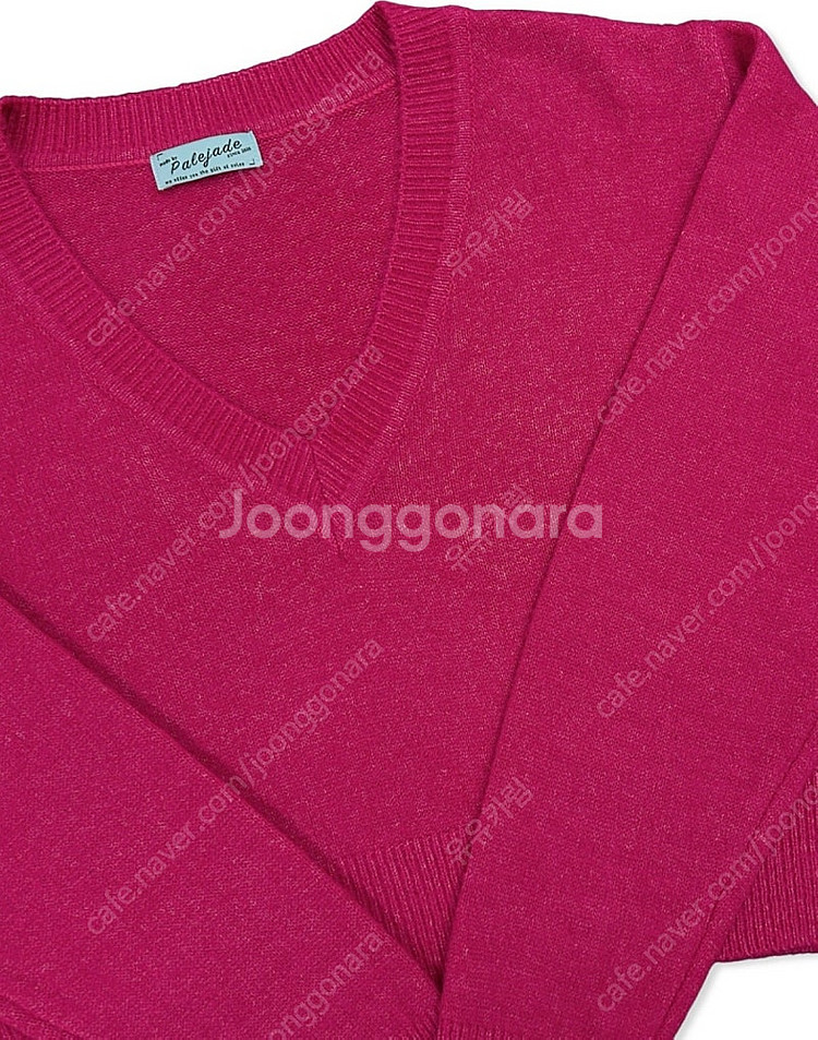 페일제이드 V-neck Cropped Knit, 딥 브...--8