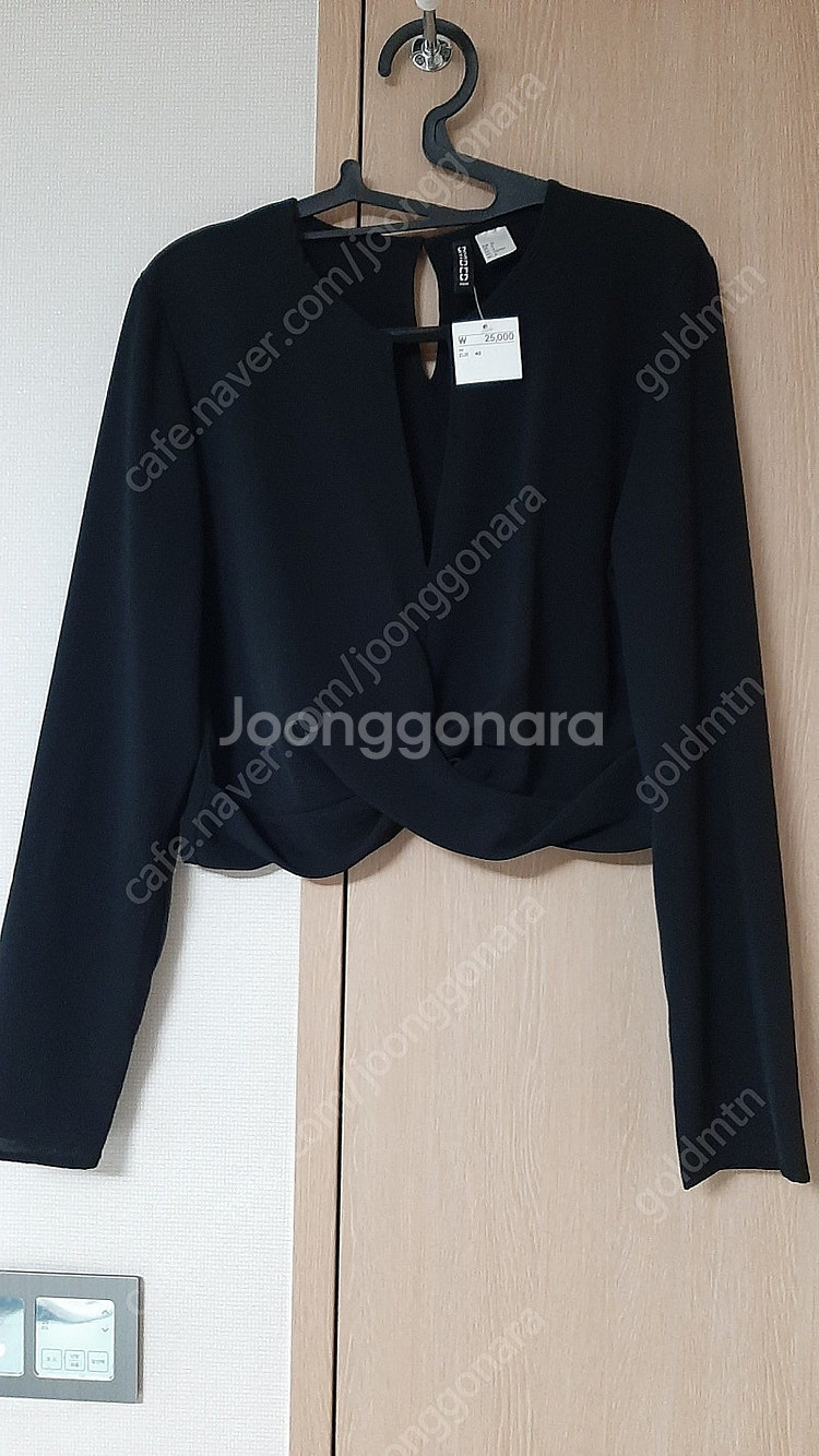 H&M 블랙 쉬폰 블라우스 (40)--0