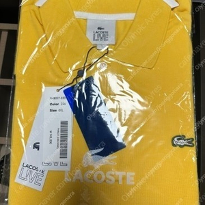 신품 - 라코스테 코리아 정품 폴로 카라티 반팔 L 라지 100호 엘로 라이브 PH8027 이미지