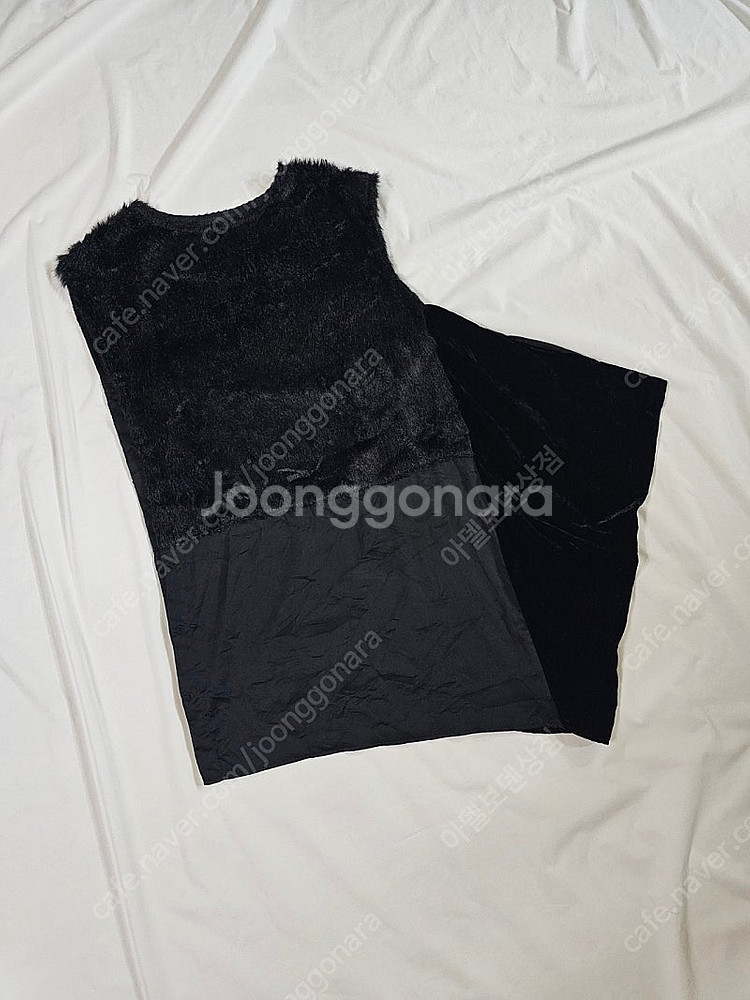 [M] ZUCCA 주카 퍼 시스루 벨벳 어시메트릭 베스...--1