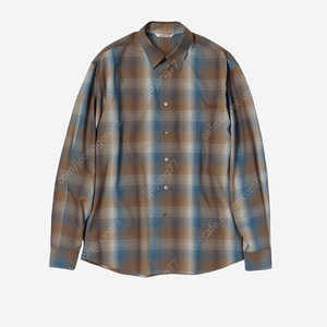 Auraree 오라리/ 슈퍼라이트 울 체크 셔츠/ 블루 브라운 /4