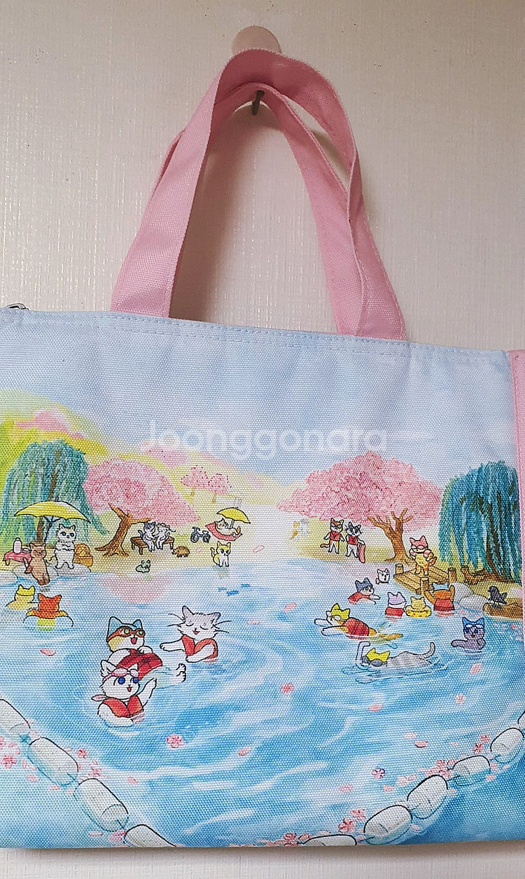새제품) 품절한정판 벚꽃고양이 보냉백+텀블러 꽂을수 있...--1