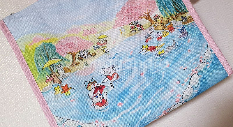 새제품) 품절한정판 벚꽃고양이 보냉백+텀블러 꽂을수 있...--2
