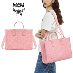 MCM 엠씨엠 MCM 뮌헨 비세토스 토트 핑크 라지