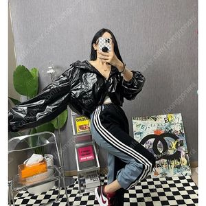 유니크 청 배색 조거 팬츠 새상품