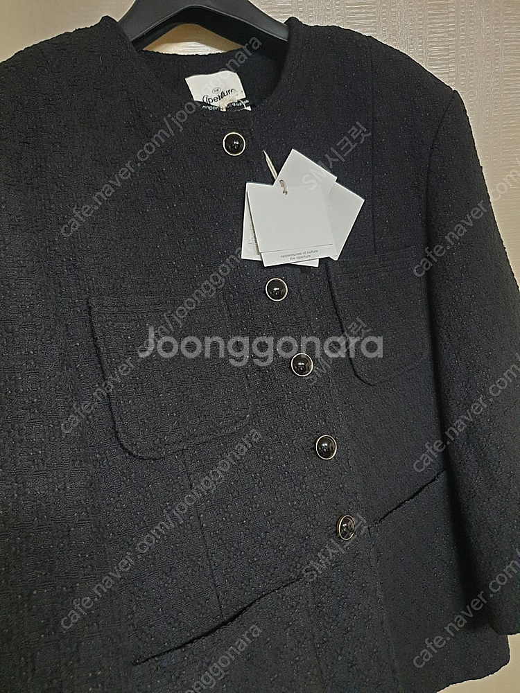 디애퍼처 트위드 자켓 블랙/프리--1