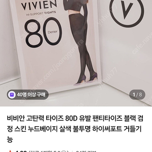 비비안 80D 고탄력 팬티스타킹 4개 몽땅
