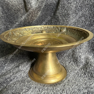 빈티지 황동 신주 연꽃 다용도 받침대 트레이 꽃병 화병