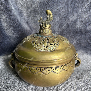 (가격내림) 뚜껑있는 황동 향로 장식품 팝니다
