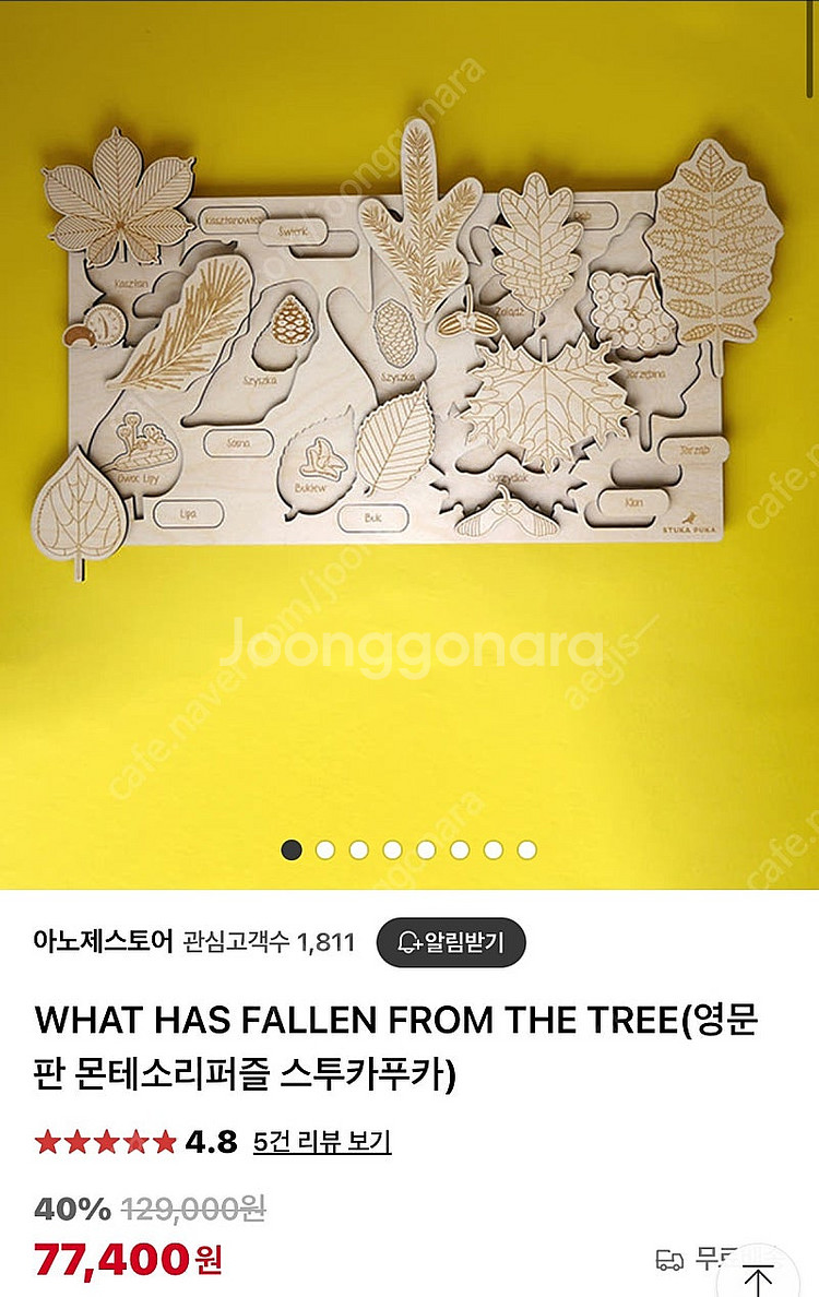 스투카푸카 뇌 / 나뭇잎 몬테소리 퍼즐 영문판(미사용)-할인--4