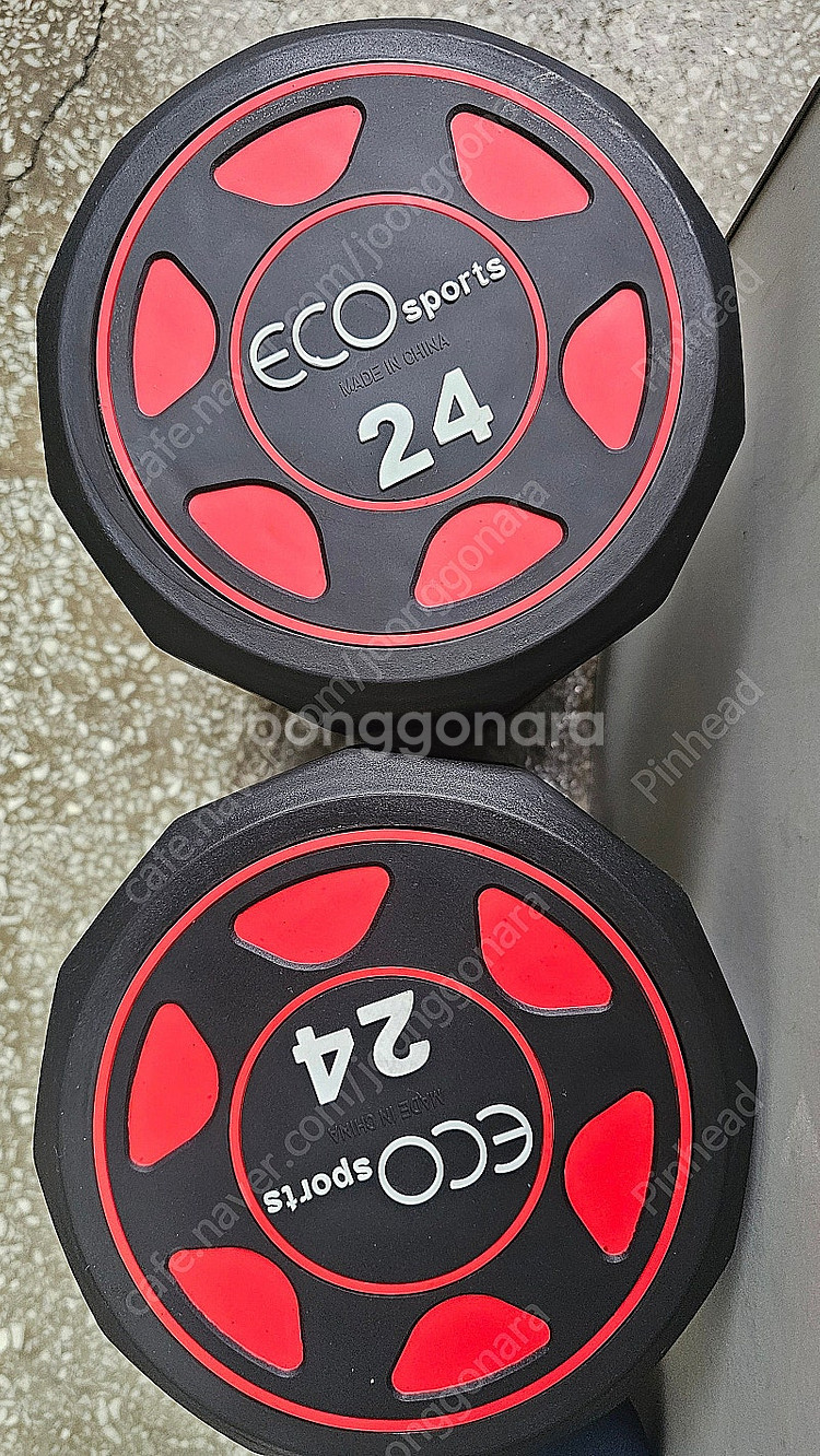 에코스포츠 프리미엄 12각 고무덤벨 24kg 두개/담양...--0