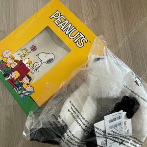베베드피노 스누피 모자 M 에코백 노랑