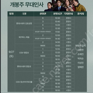 어쩔수가 없다 무대인사 정가부터 양도합니다 (9/24,27,28)