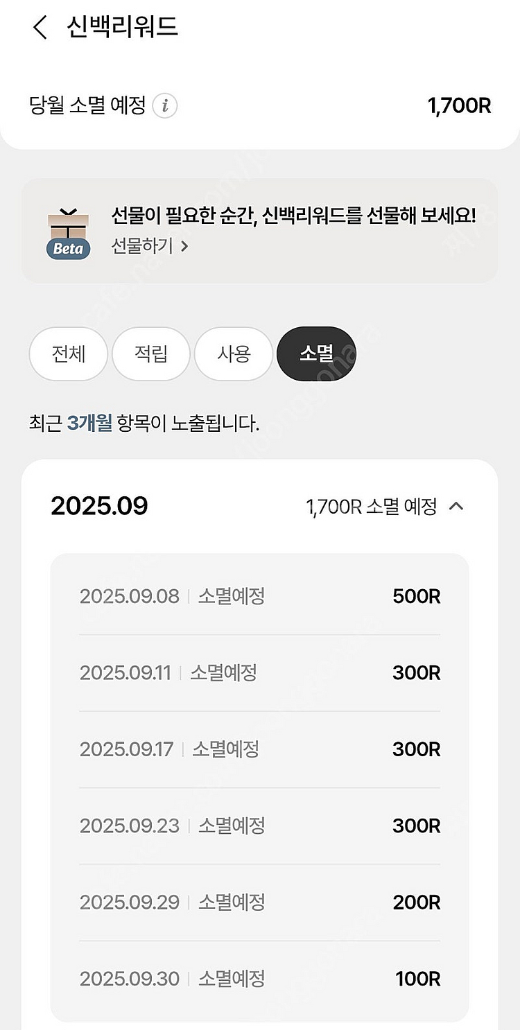 신백리워드 2800 4개--1