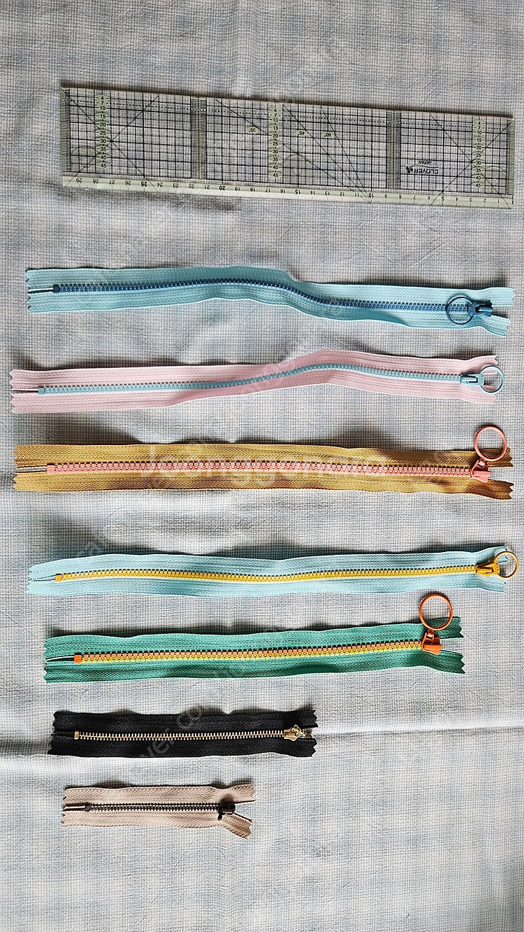 퀼트 부자재 ykk 비슬론 지퍼 세트--2