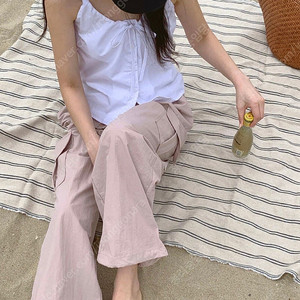 카고 밴딩 와이드팬츠 조거 투웨이 핑크 44-77
