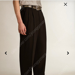 골든구스 울 블렌드 팬츠 블랙,다크그레이