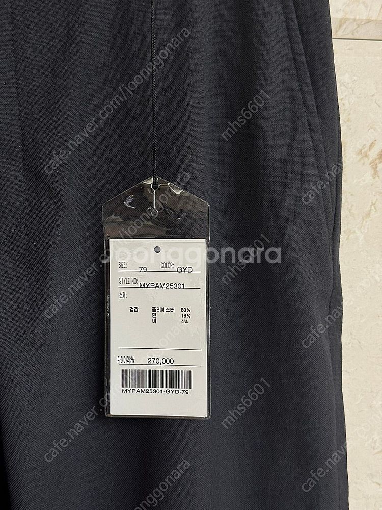 캠브리지멤버스 / 시그니쳐 린넨 제로 치노 슬랙스 다크그레이 팬츠 / 79--1