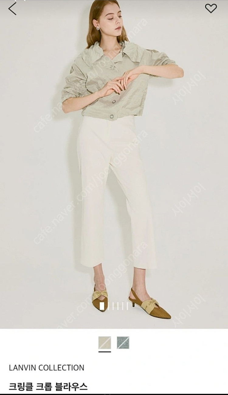 랑방 크링클 블라우스 자켓 55 한섬 마인 타임 더캐시미어--1