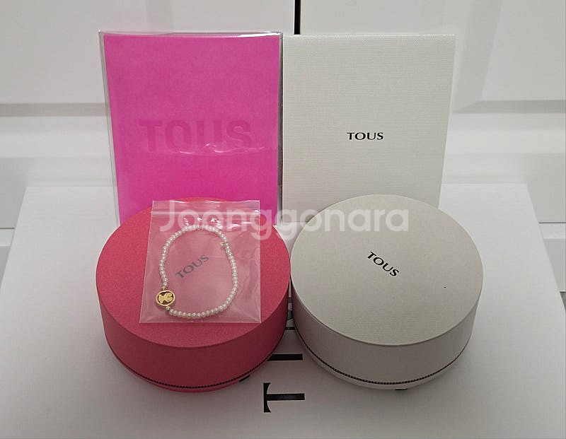 토스 TOUS 국내 정품 18K 진주 팔찌/박스 보증서...--1