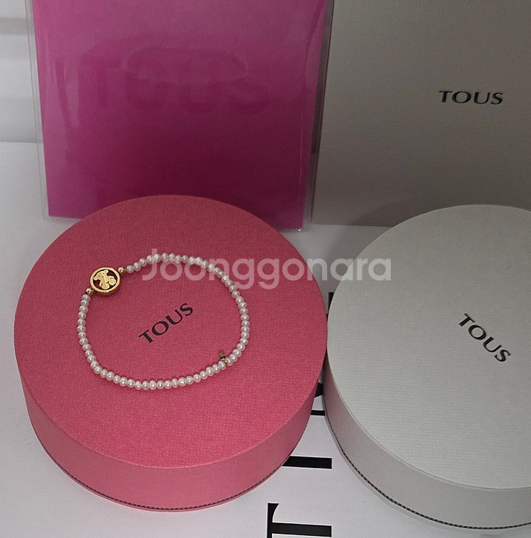 토스 TOUS 국내 정품 18K 진주 팔찌/박스 보증서...--4