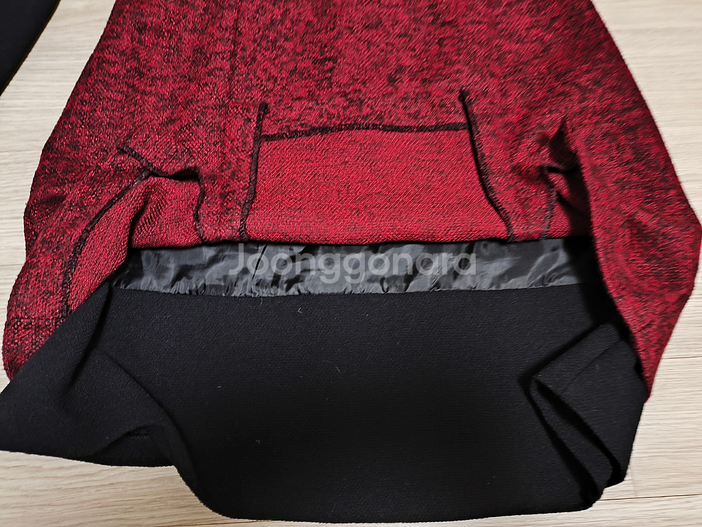 와인색 긴팔 가을/겨울 원피스--4