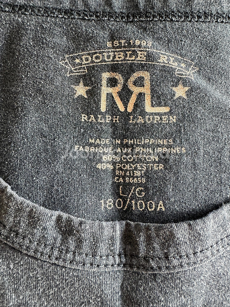 RRL 더블알엘 로고 반팔티 L사이즈--3