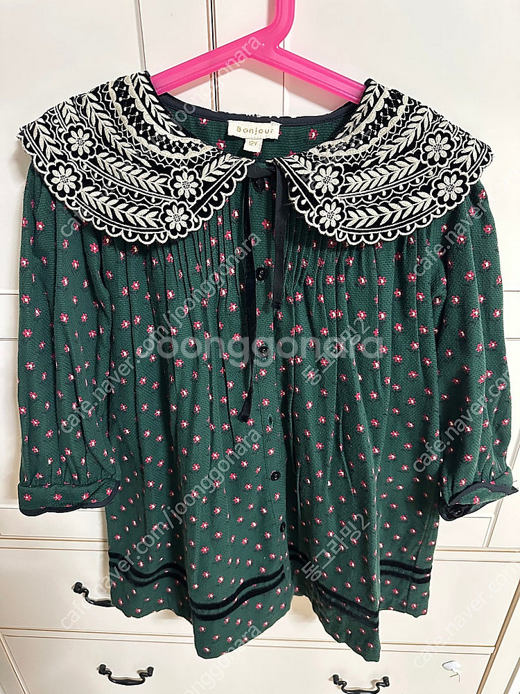 봉주르다이어리 초록튜닉 원피스 12y--0