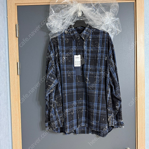 준지 / 25fw 아일랜드 워싱 블랙 체크 맥스핏 셔츠 / 46