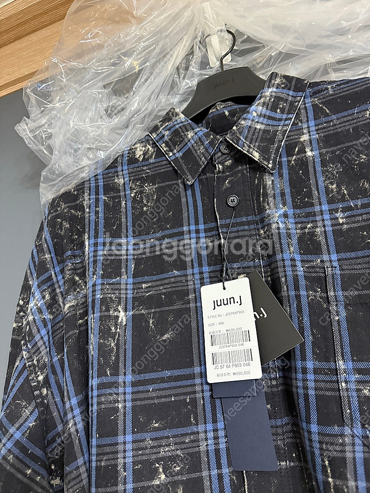 준지 / 25fw 아일랜드 워싱 블랙 체크 맥스핏 셔츠...--1