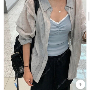 언더비 메이비 Boat 펀칭 쉬어 셔츠 뮤트그레이 1번 착용