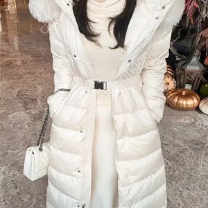 새상품 리얼 사가 폭스퍼 벨트 롱패딩 아이보리 택포