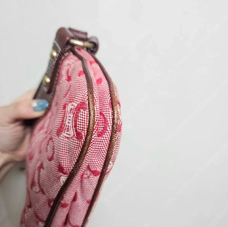 처분 올드셀린느 마카담 패브릭 숄더백 토트백 셀린느가방 레드 정품 이미지