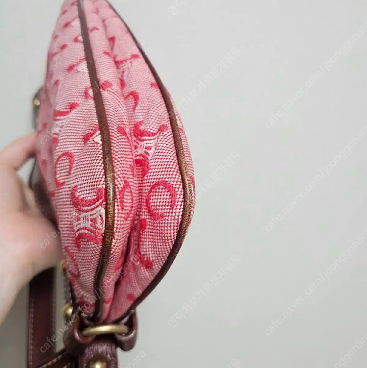 처분 올드셀린느 마카담 패브릭 숄더백 토트백 셀린느가방 레드 정품 이미지