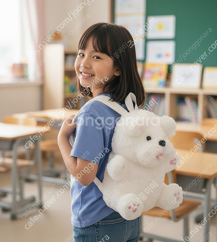 화이트테리어 인형 라지사이즈 고퀄리티 가방 어린이 여친선물 강아지 인형 댕댕이 백팩--1