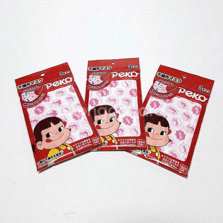 [새제품] 일본 페코짱 어린이 마스크 3팩 세트--0