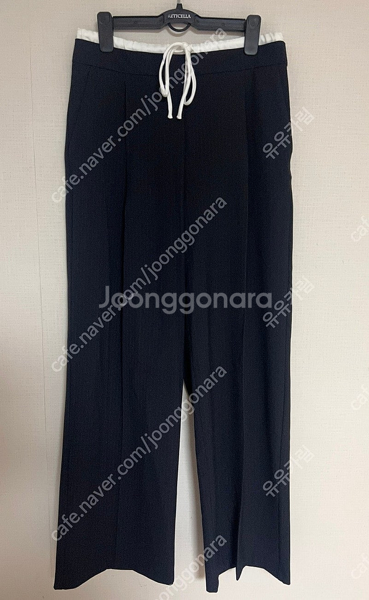 ZARA 자라 더블 웨이스트 와이드 팬츠 네이비 S--6