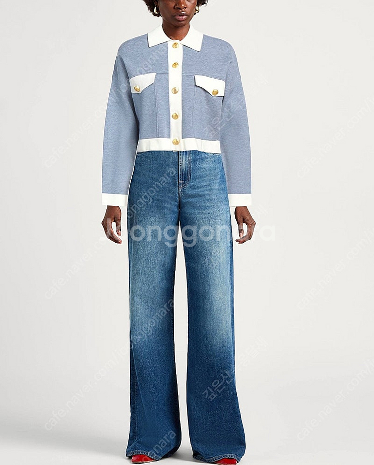 Sandro 산드로 탑스티치 크롭 가디건--3