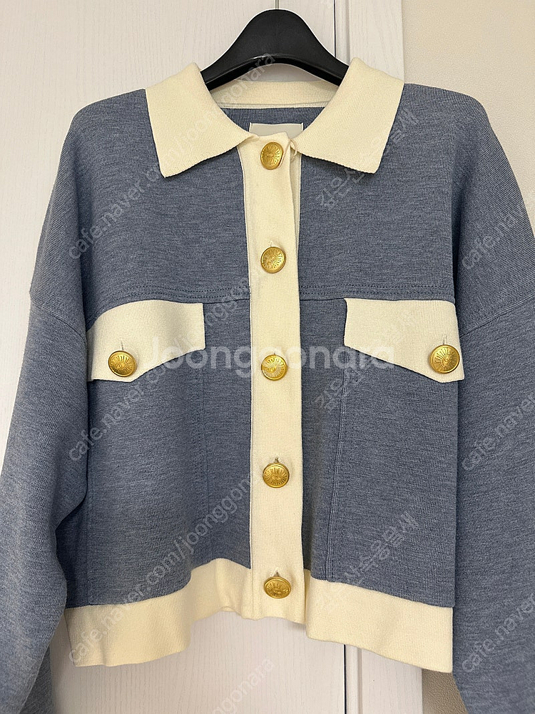 Sandro 산드로 탑스티치 크롭 가디건--4