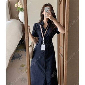 퍼빗 카라 원피스 장마룩 원피스