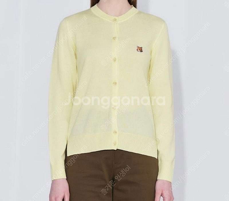 메종키츠네 폭스헤드 가디건 레몬 색상 S size--1