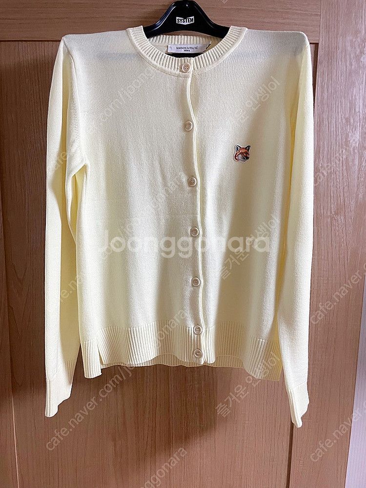 메종키츠네 폭스헤드 가디건 레몬 색상 S size--3