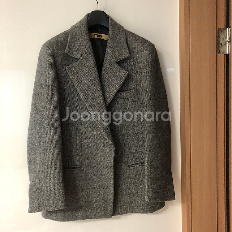 한섬 시스템 헤링본 오버핏 울재킷 울자켓 코트 하프 출...--0