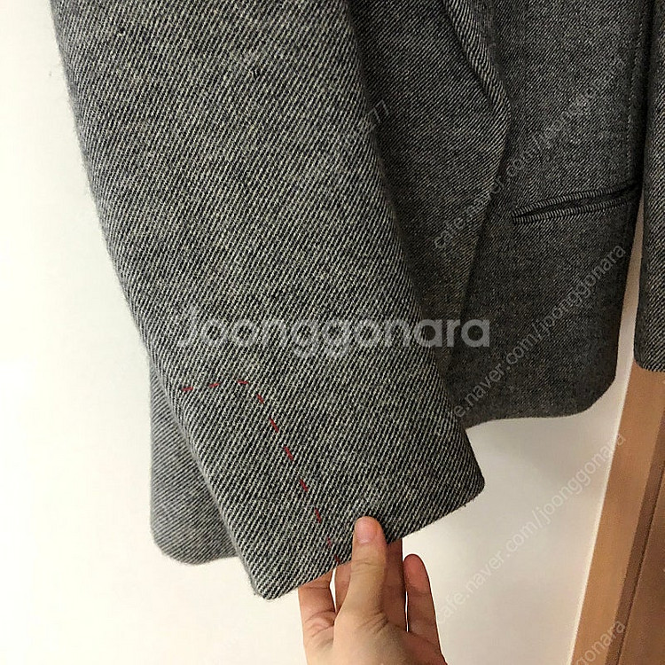 한섬 시스템 헤링본 오버핏 울재킷 울자켓 코트 하프 출...--4