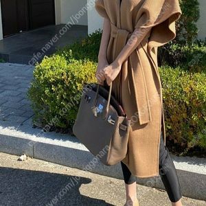 (새상품) 더마농 케이프 울 코트 카멜 FREE / 더로랑 브론 레티첼라 케이프코트 울코트