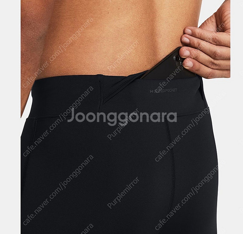(L) 언더아머 UA 론치 1/2 런닝 타이즈 네이비--7