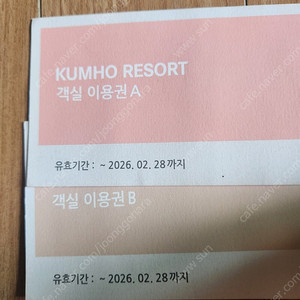 금호리조트 객실이용권 2장
